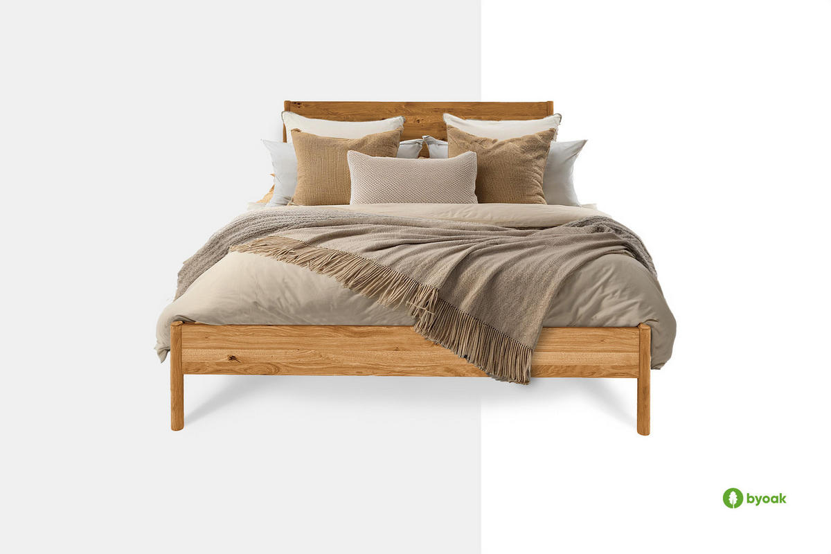 BETTGESTELL INA 180x220 Kernbuche - Creme, Holz (180/220cm) - byoak