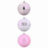 WEIHNACHTSKUGELSET XXL 3 -teilig 25/25/25 cm Rosa Kunststoff - Rosa, Kunststoff (25/25/25cm) - vidaXL