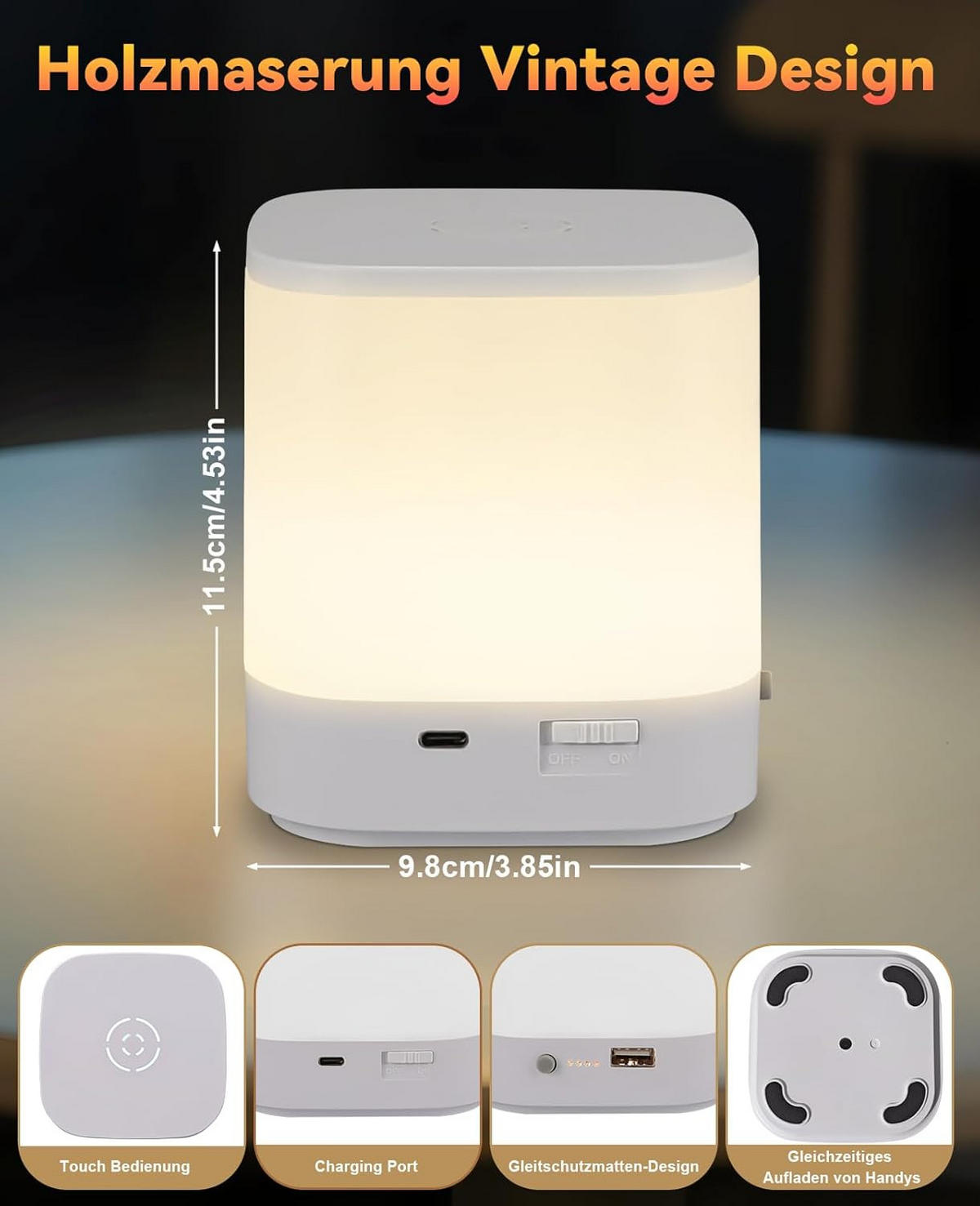 TISCHLEUCHTE Glanzig 9.8/11.5/9.8 cm （2er-set） - Weiß, Metall (9.8/9.8/11.5cm) - ZMH