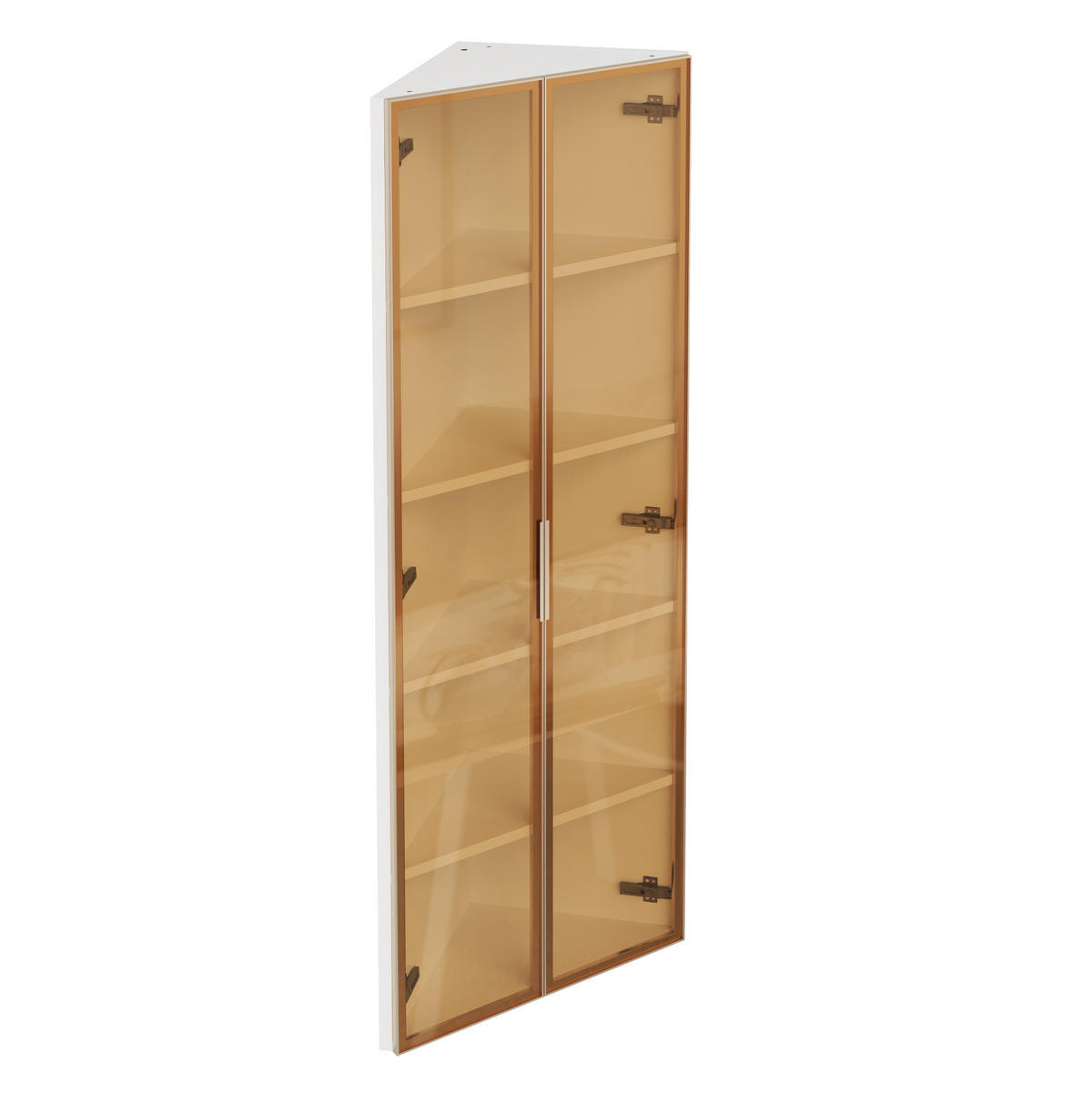 VITRINE 62/35/160 cm aus MDF und Sicherheitsglas mit LED-Beleuchtung Weiß - Weiß, Holzwerkstoff (62/160/35cm) - Modenvie