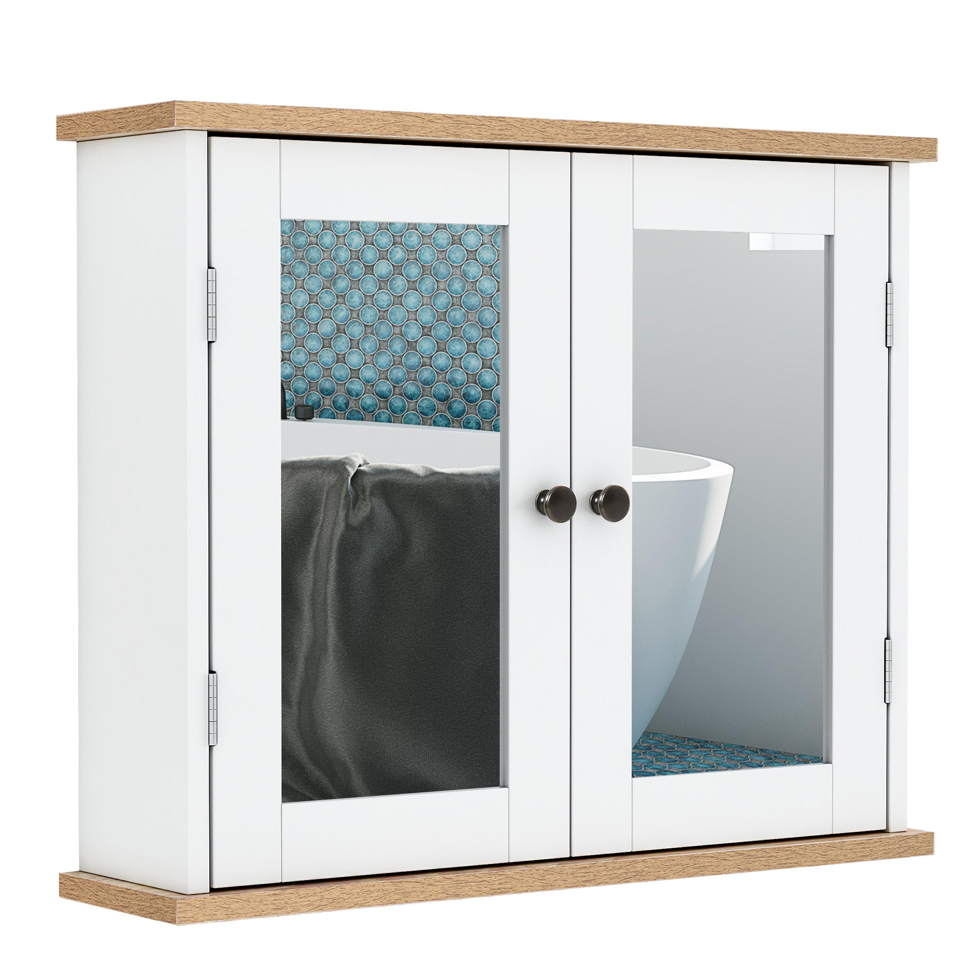 Pangivo Spiegelschrank Ahorn 56x46x14 cm