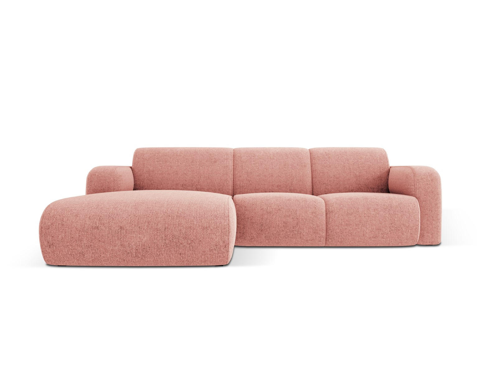 ECKSOFA links Molino aus Chenille-Stoff rosa 4 Sitzplätze - Pink, Textil (170/250cm) - Micadoni