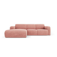 ECKSOFA links Molino aus Chenille-Stoff rosa 4 Sitzplätze - Pink, Textil (170/250cm) - Micadoni