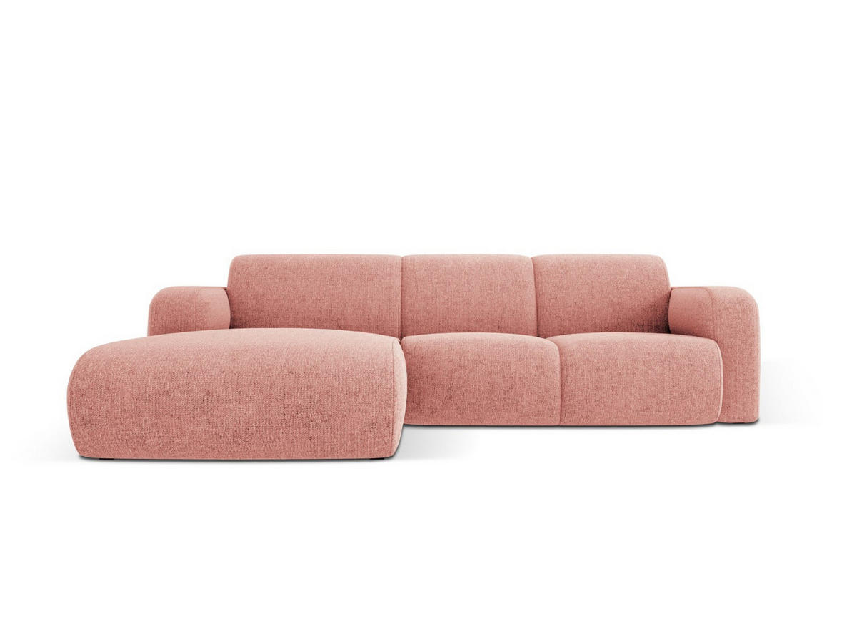 ECKSOFA links Molino aus Chenille-Stoff rosa 4 Sitzplätze - Pink, Textil (170/250cm) - Micadoni