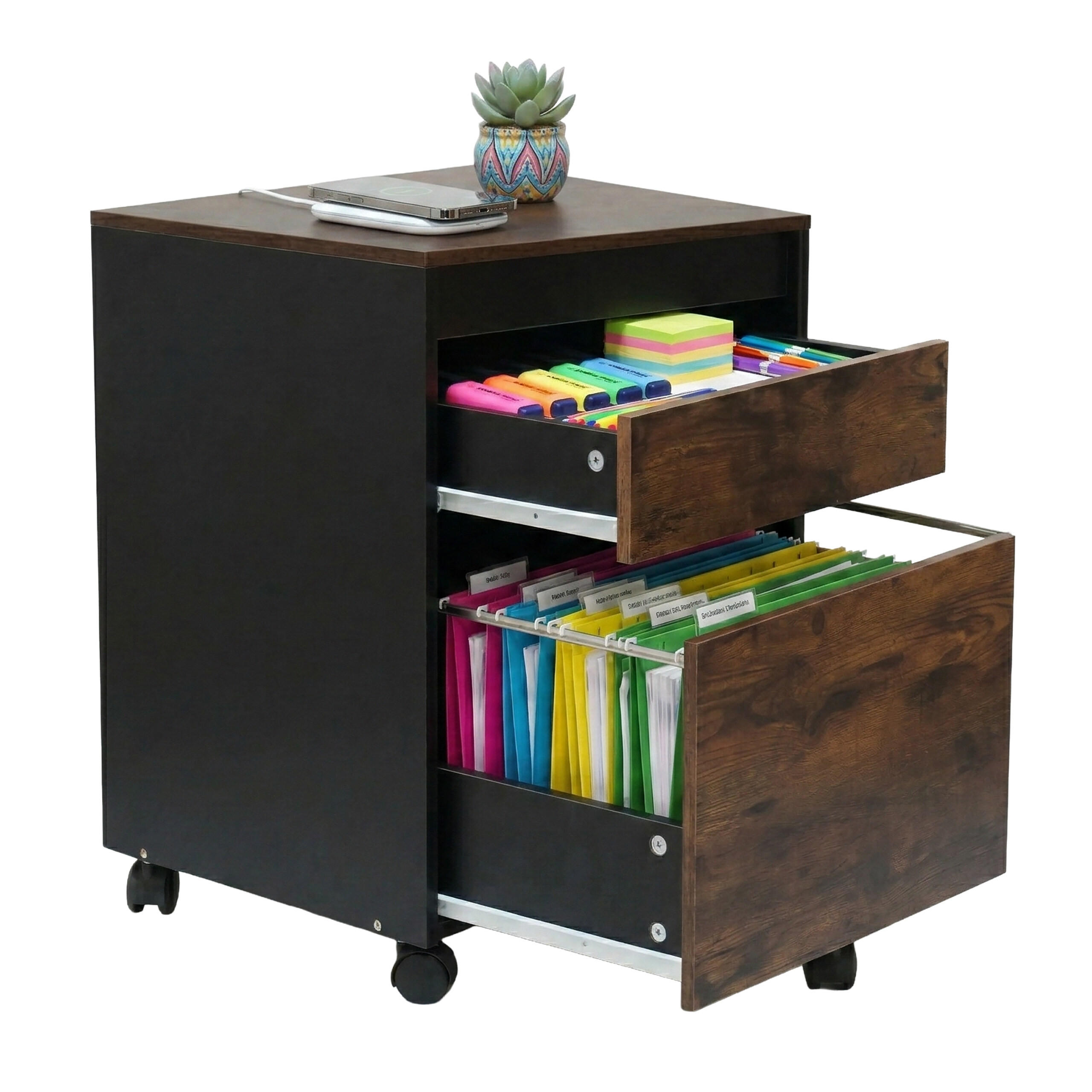 Relaxdays Rollcontainer Mehrfarbig 40x57x40 cm