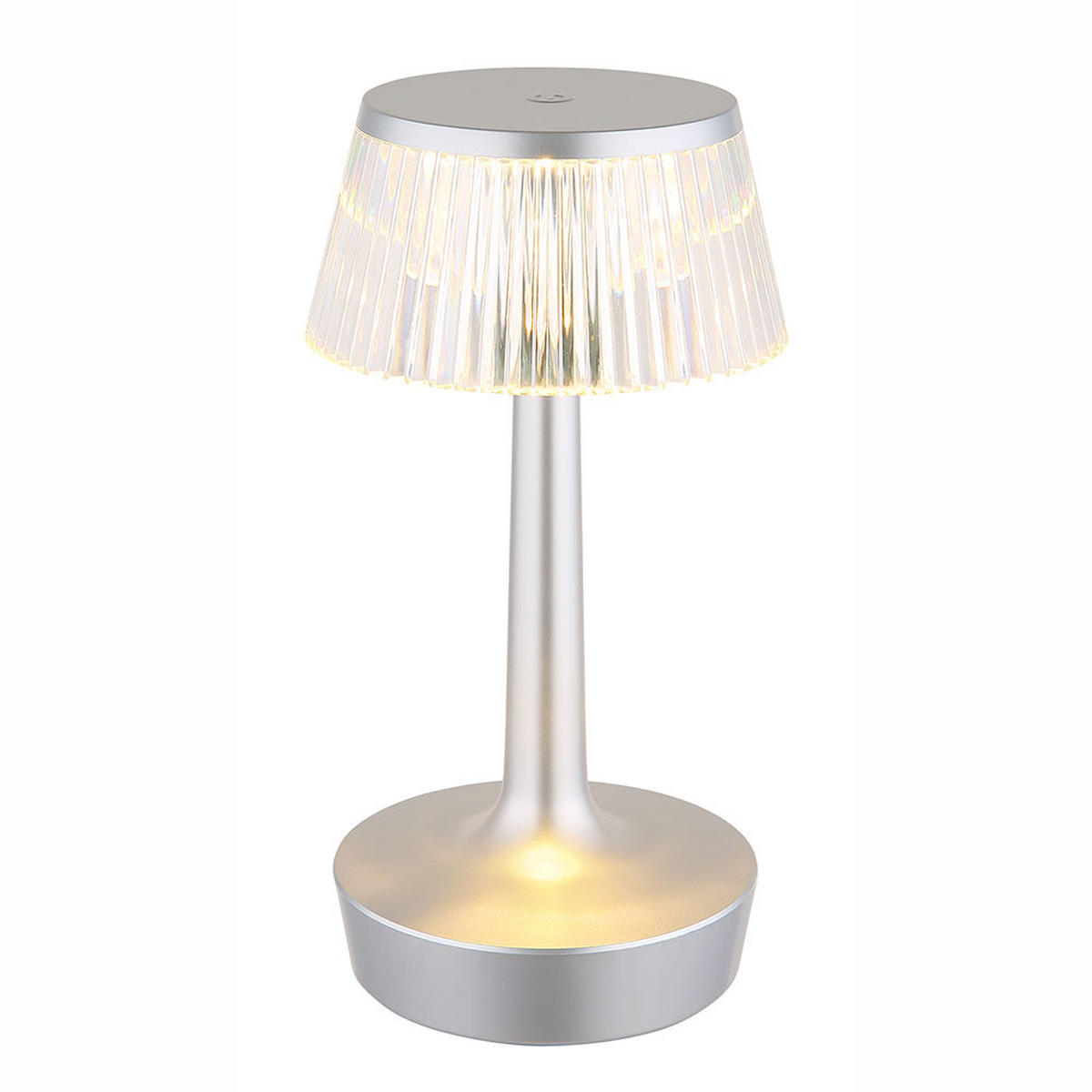 LED TISCHLEUCHTE Kristall Silber - Silberfarben, Kunststoff (12/12/23cm) - Globo Lighting