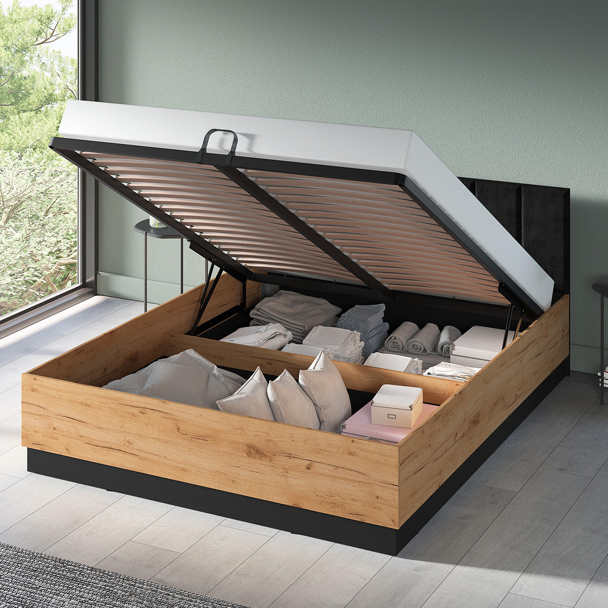 BOXSPRING POSTEL 160/200 Solal Dřevo - hnědá, kompozitní dřevo (160/200cm) - Petits-meubles