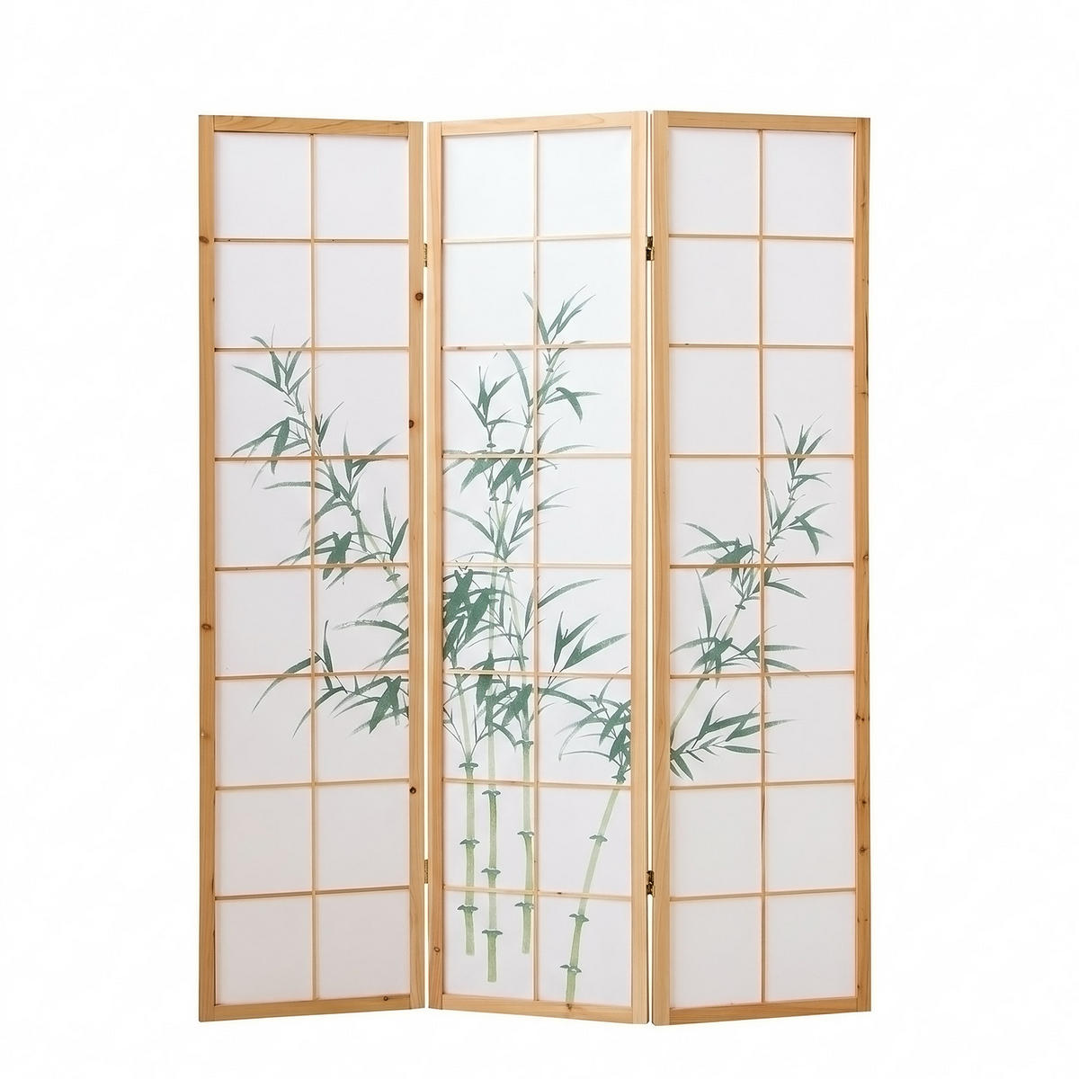 PARAVENT 3-tlg. 132/175 cm Braun Bambusmuster - Braun, Holz (132/175/2cm) - Homestyle4u