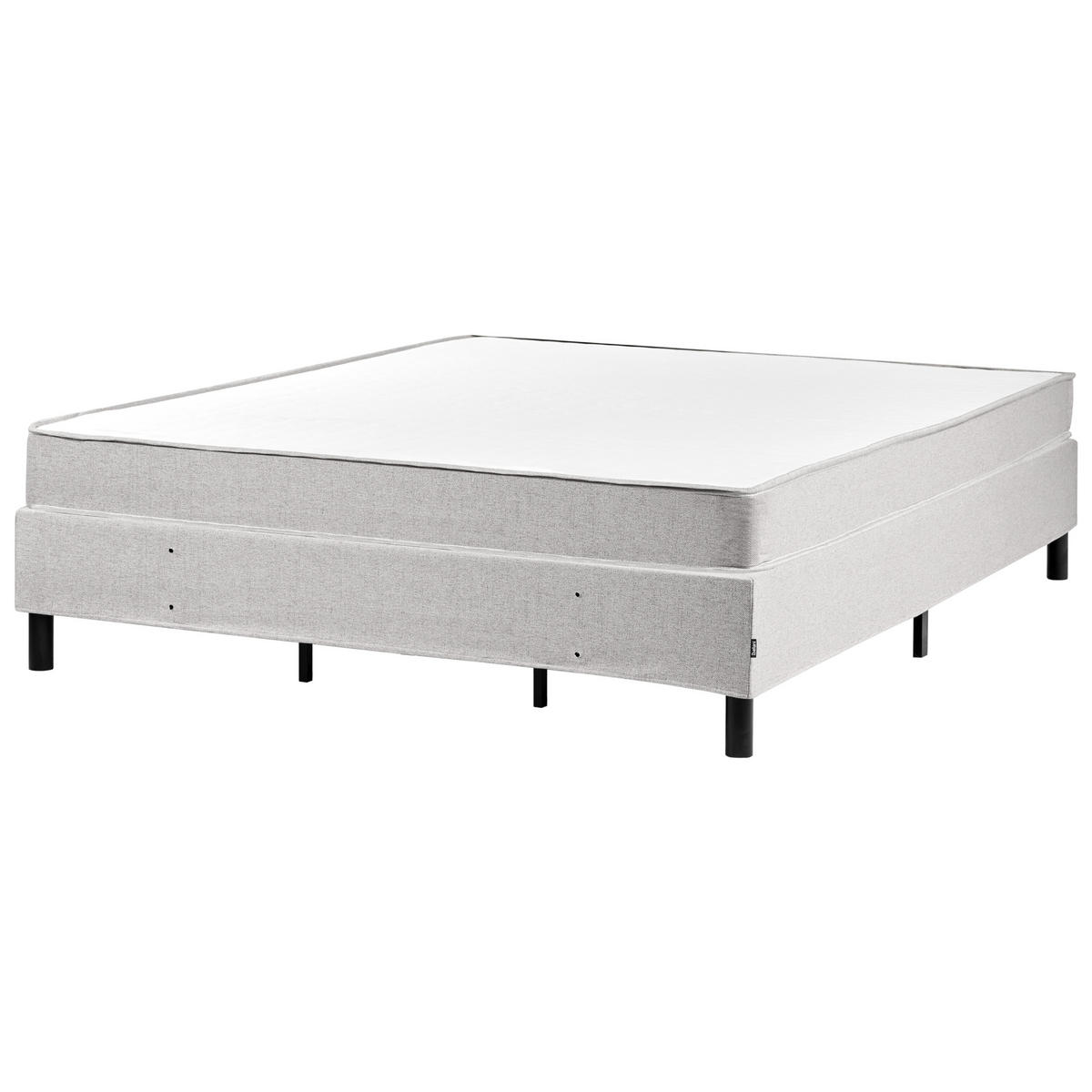 BOXSPRINGBETT ohne Kopfteil 180/200 cm Stoff Hellgrau Countess - Hellgrau, Textil (180/200cm) - Beliani