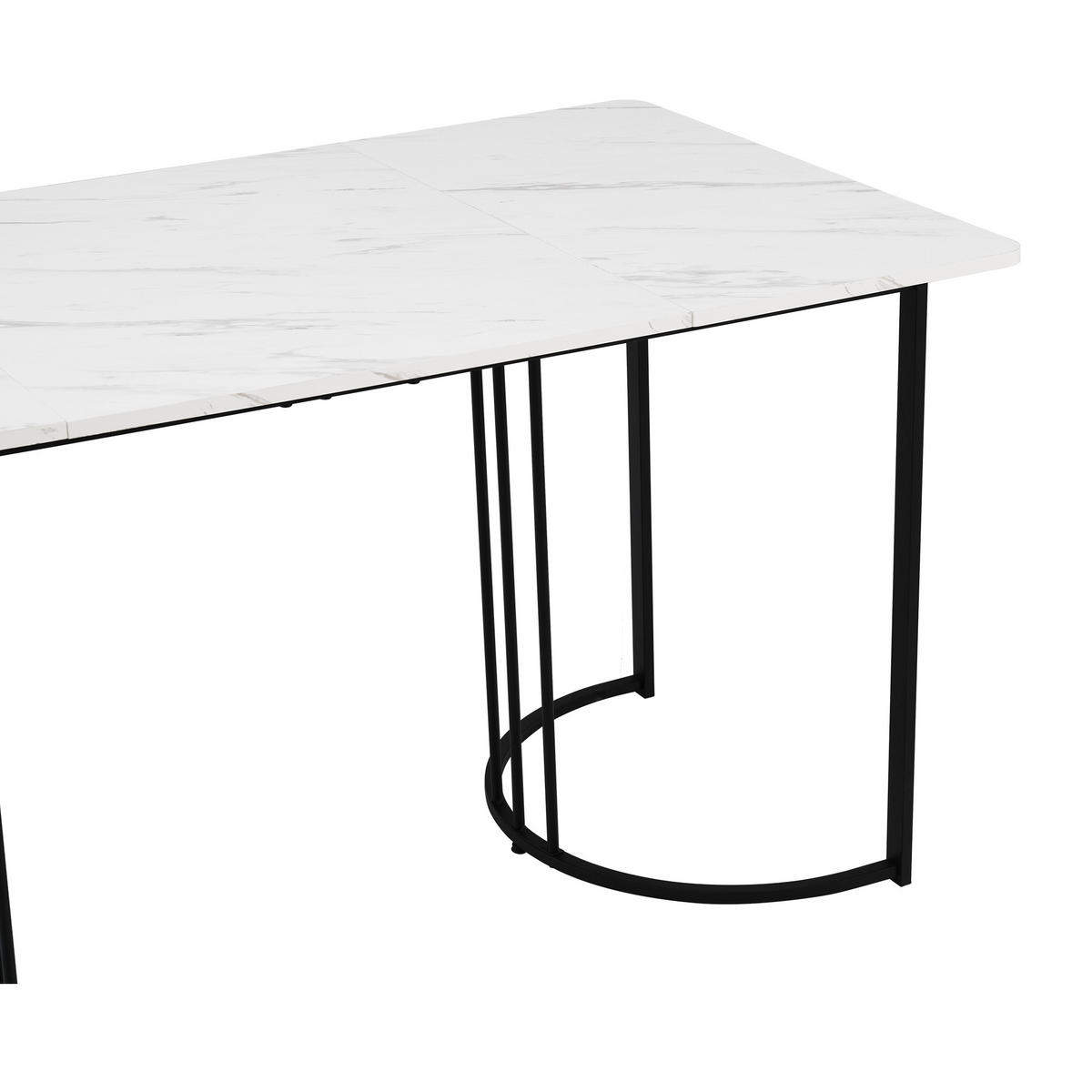 ESSTISCH 140x80 Cm Marmor, Metallgestell, Weiß Schwarz - Weiß, Holzwerkstoff (80/140/75cm) - FLIEKS