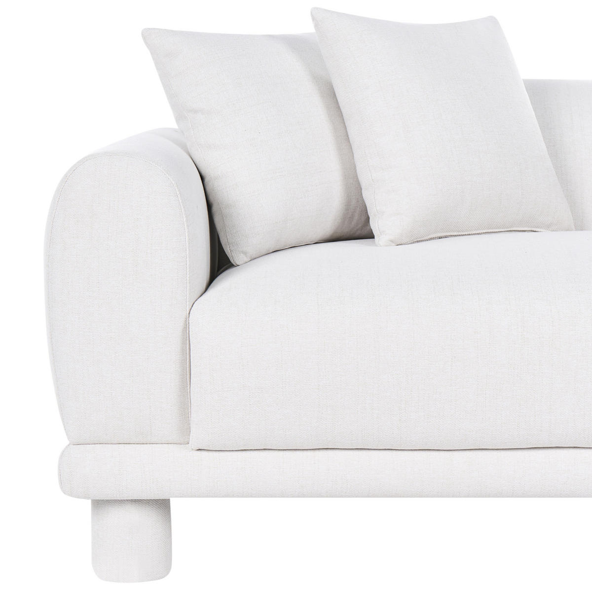 POHOVKA 3-místná Látka Krémově bílá Pori - krémová, textil (202/74/93cm) - Beliani