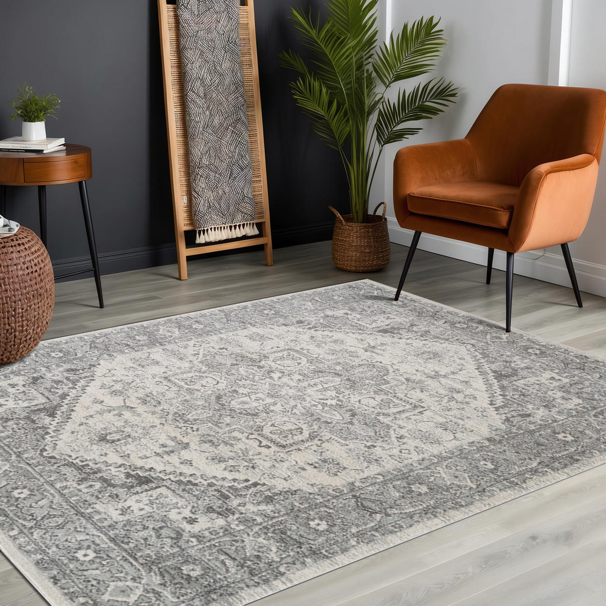 VINTAGE-TEPPICH 160/220 cm Grau - Grau, Naturmaterialien/Textil (160/220cm) - LIVABLISS