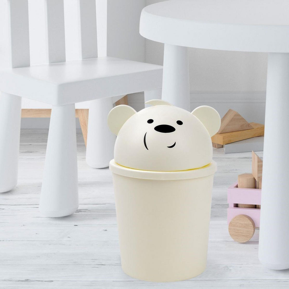 ABFALLEIMER TEDDY, Kunststoff, creme, 1,5 l - Beige, Kunststoff (12/15/12cm) - Orion 