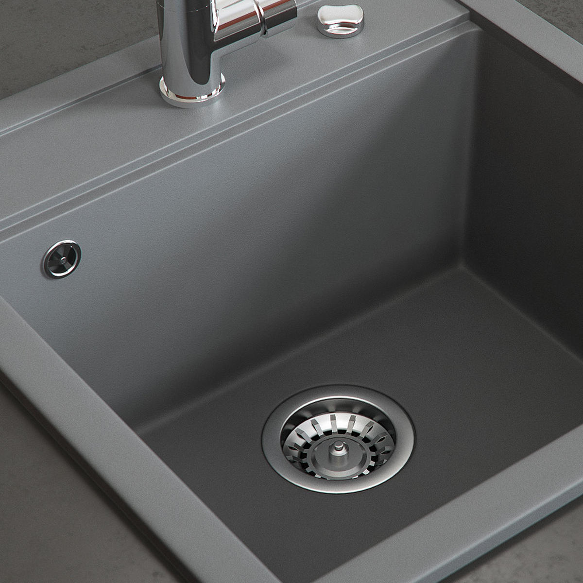 SPÜLBECKEN Tesa Grau 49 x 51 cm - Dunkelgrau, Keramik (49/20/51cm) - Bergstroem