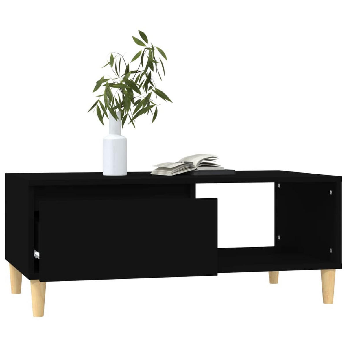 COUCHTISCH Schwarz 90x50x36,5 cm Holzwerkstoff - Schwarz, Holzwerkstoff (90/50/36.5cm) - furnicato
