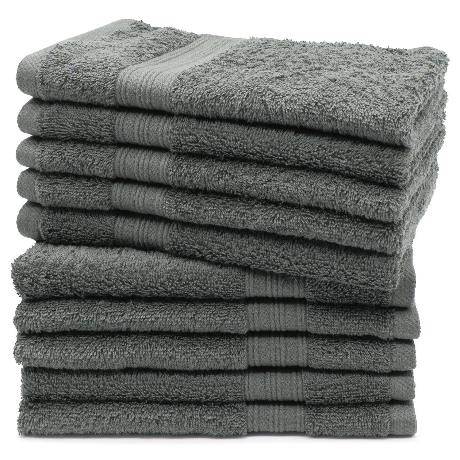 GÄSTETÜCHER, 10er-Set, 30x50 cm, 100% Baumwolle, Grau - Anthrazit, Textil (30/50cm) - Zollner