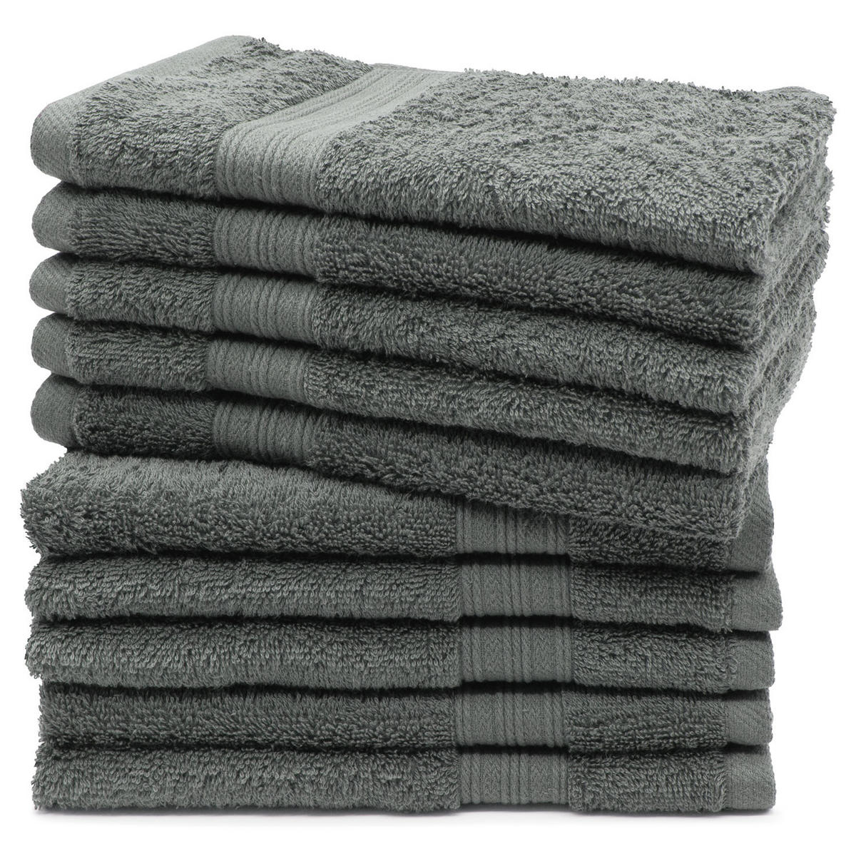 GÄSTETÜCHER, 10er-Set, 30x50 cm, 100% Baumwolle, Grau - Anthrazit, Textil (30/50cm) - Zollner