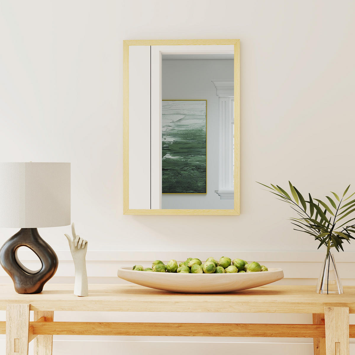 WANDSPIEGEL DE-14340 rechteckig 60x40 cm Natur - Naturfarben, Glas (40/60/2cm) - ComfortXL