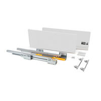 AUSSENSCHUBLADE Concept 30Kg Höhe 185mm, Tiefe 350mm, Stahl, Weiß lackiert - Weiß, Metall (27/6/37cm) - EMUCA