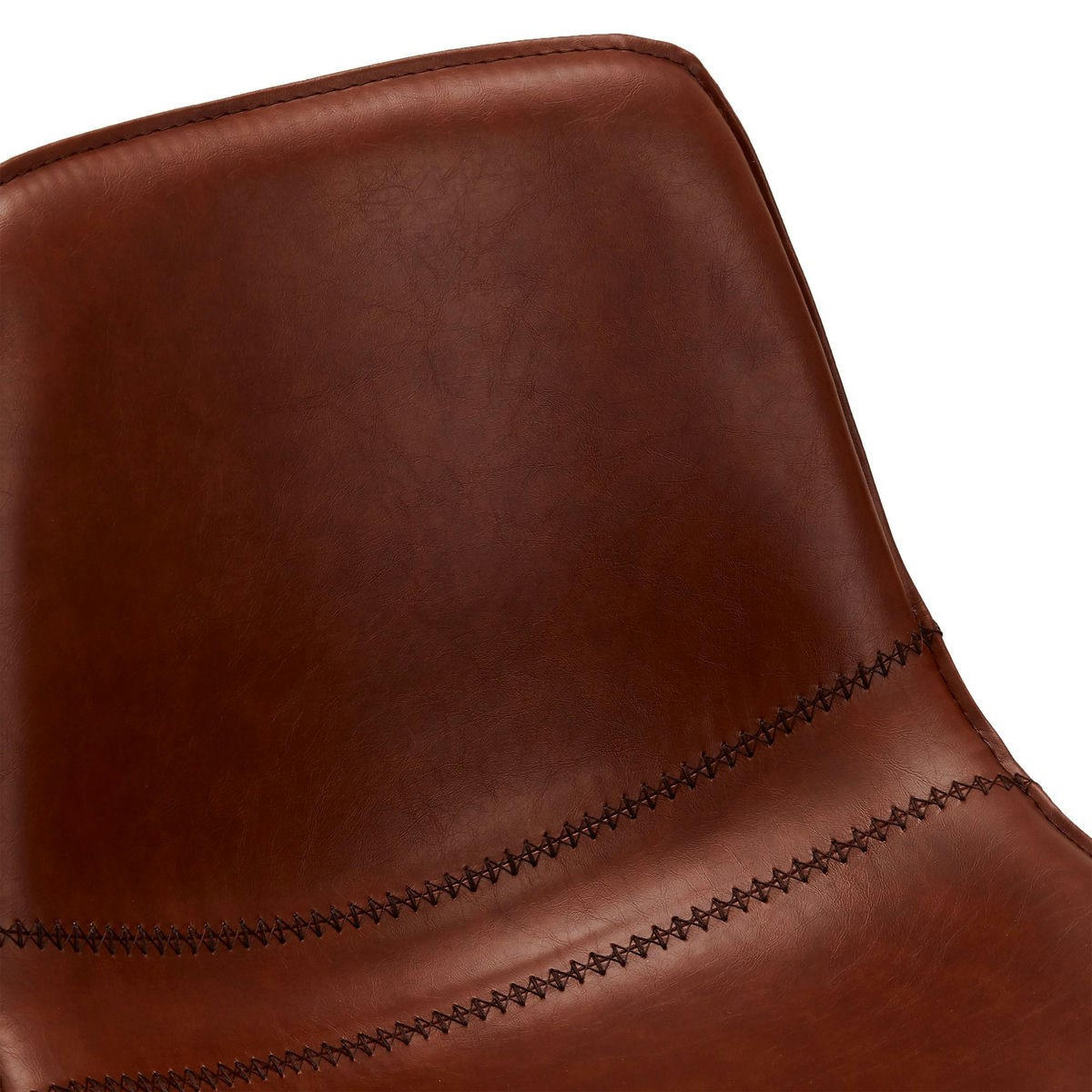 BARHOCKER-SET 2 Stück in Kunstleder - Schwarz/Braun, Textil/Metall (48/98/57cm) - Furnhouse