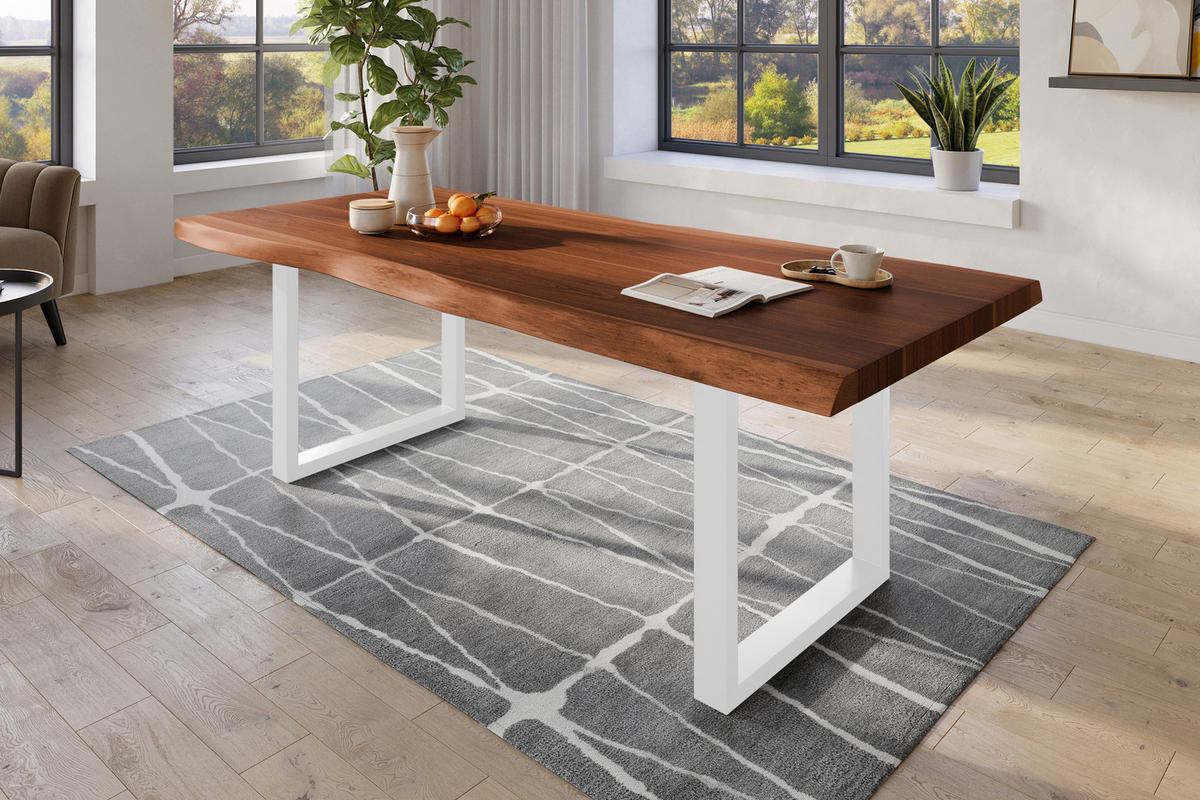 ESSTISCH TITAN - Braun/Weiß, Holz (110/240/79cm) - SAM
