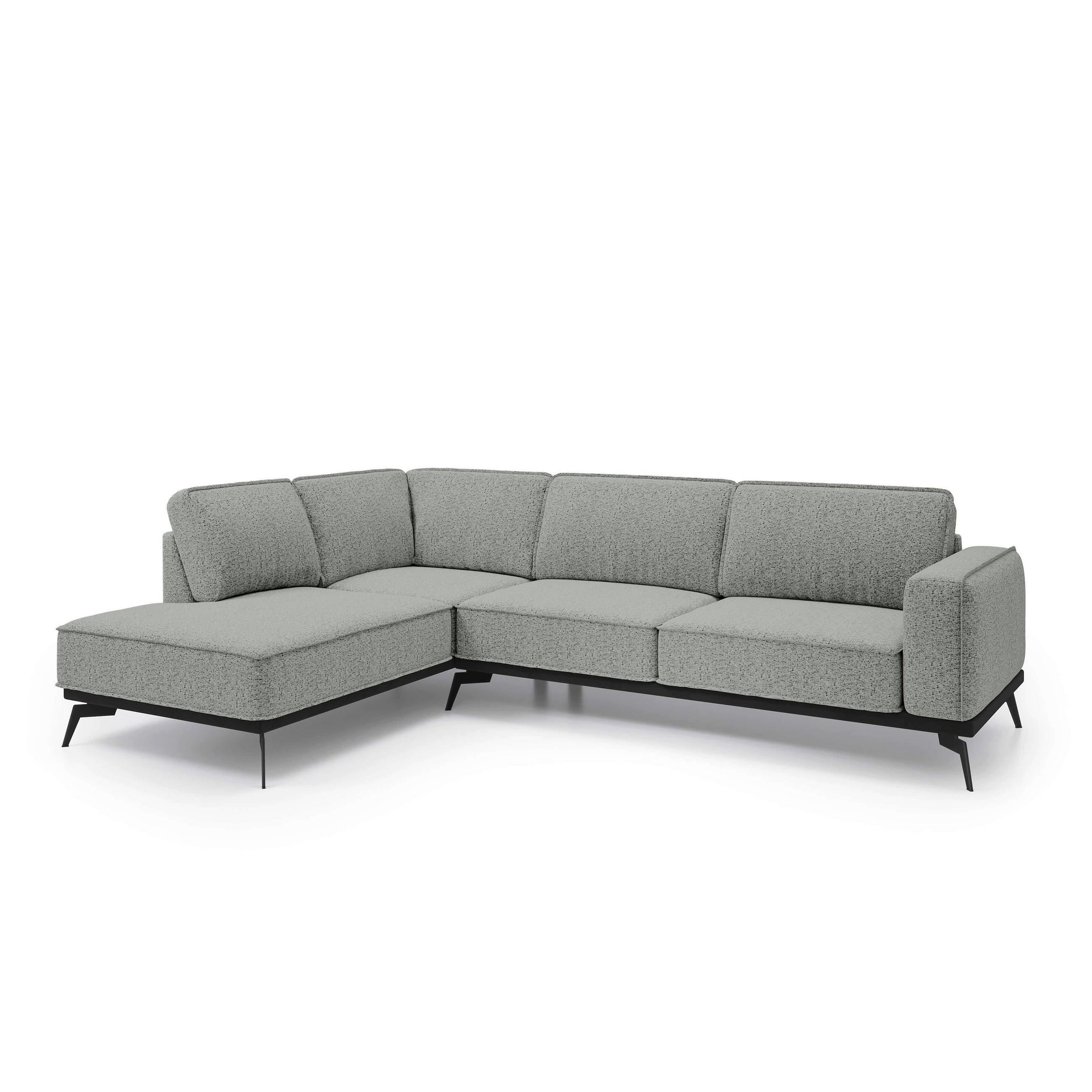 Pillovely Ecksofa Grau 293x90x200 cm