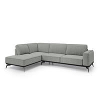 ECKSOFA Rosalia Grau - Grau, Textil (293/90/200cm) - Pillovely