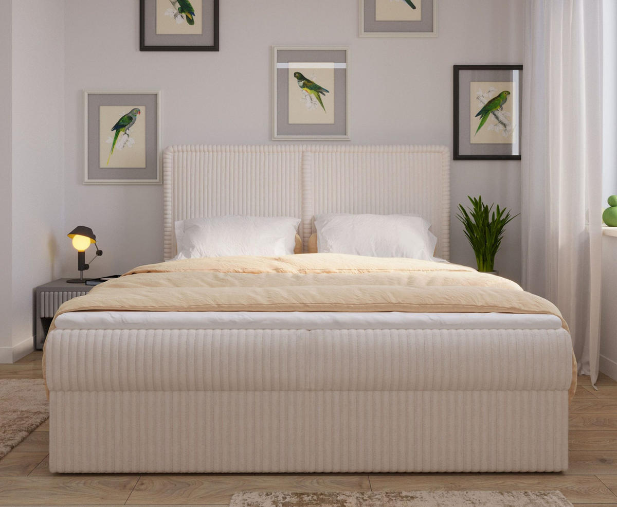 KONTINENTALBETT - Boxspringbett 180 x 200 - 04 Ambience 02 - Creme - Creme, Holzwerkstoff/Textil (180/200cm) - Möblo