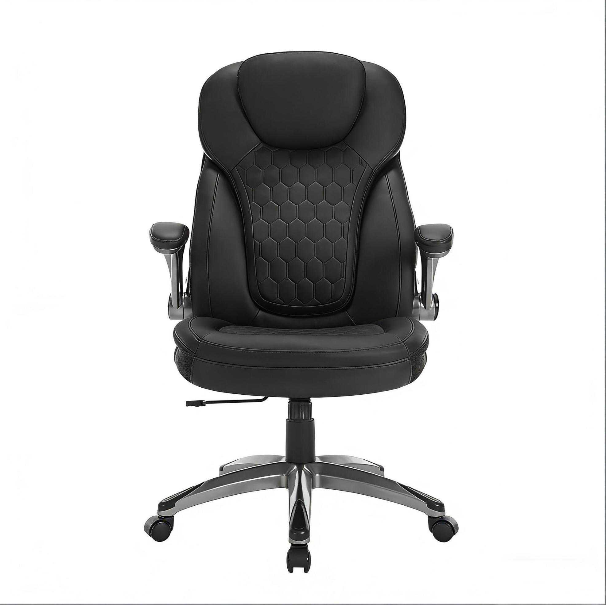 CHEFSESSEL in Schwarz 67,5x73x120 cm mit hoher Rückenlehne, Klapparmlehnen und Schaukelfunktion - Schwarz, Metall (73/120/67.5cm) - IVMEU