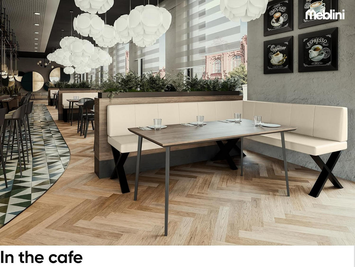 ECKBANK PETER_X - Creme, Leder (142/196cm) - Meblini