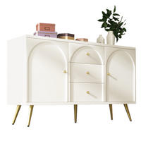 KOMMODE aus Spanplatte 140x40x84 cm Creme-Weiß mit 3 Schubladen und verstellbaren Fachböden - Weiß, Holzwerkstoff (40/84/140cm) - IVMEU