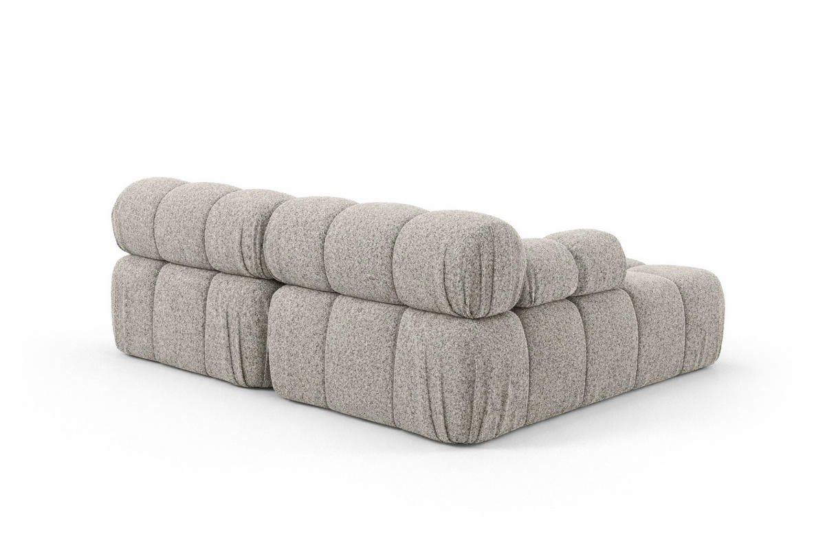 ECKSOFA L-Form Mini II Modular, Bouclé-Stoff Abriamo, Beige, Links, Selia - Beige, Holz (190/160cm) - Kaiser Möbel