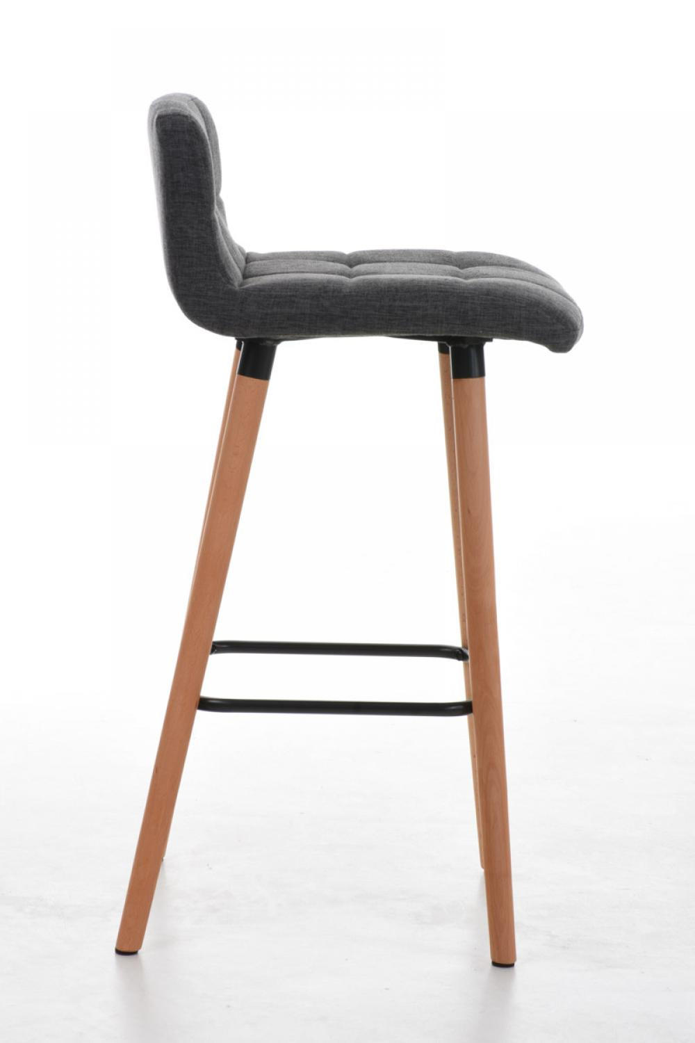 BARHOCKER Stoff Hellgrau - Eukalyptusholzfarben/Hellgrau, Holz/Textil (42/94/49cm) - CLP