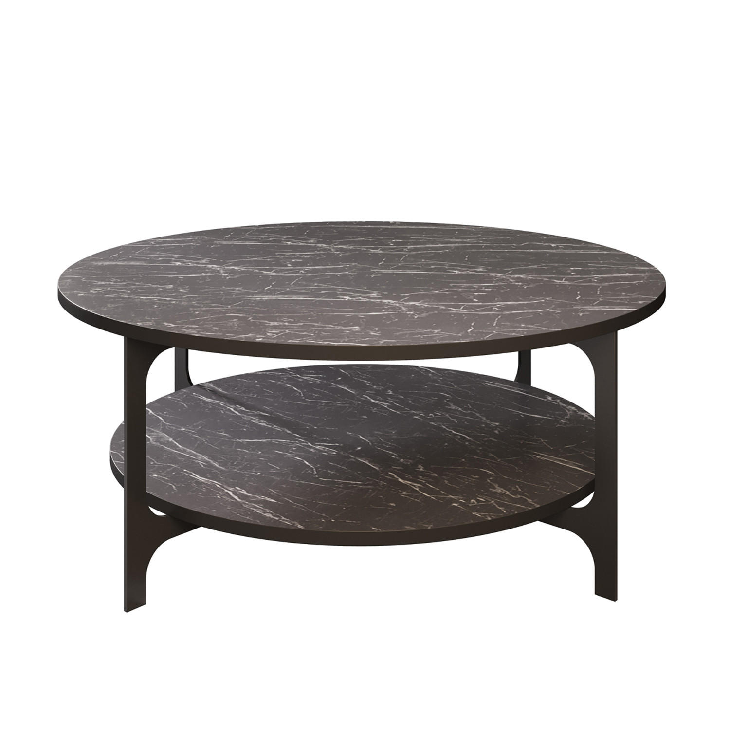 Decorotika Couchtisch Schwarz 90x36.8x90 cm