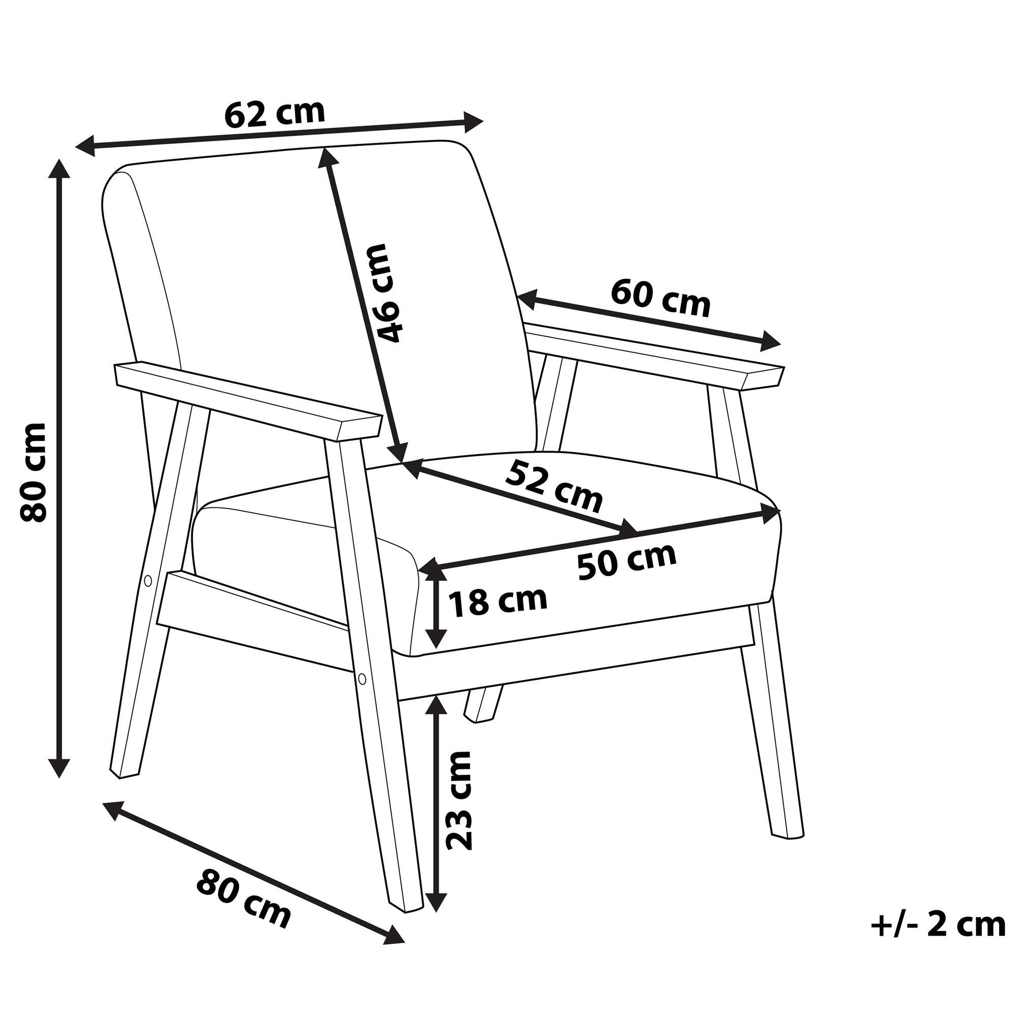 Beliani Sessel Grau, Dunkelbraun 62x80x80 cm