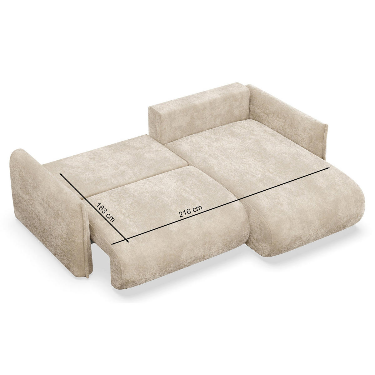 ROHOVÁ SEDAČKA Cushi, levý roh, šedá žinylka - šedá/černá, textil/plast (252/183cm) - Selsey