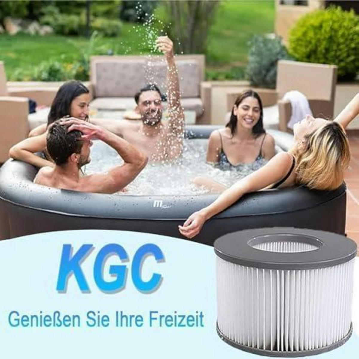 FILTERKARTUSCHEN 12er Set für MSpa Whirlpools ab 2020 - Grau, Kunststoff (22.5/31/14cm)