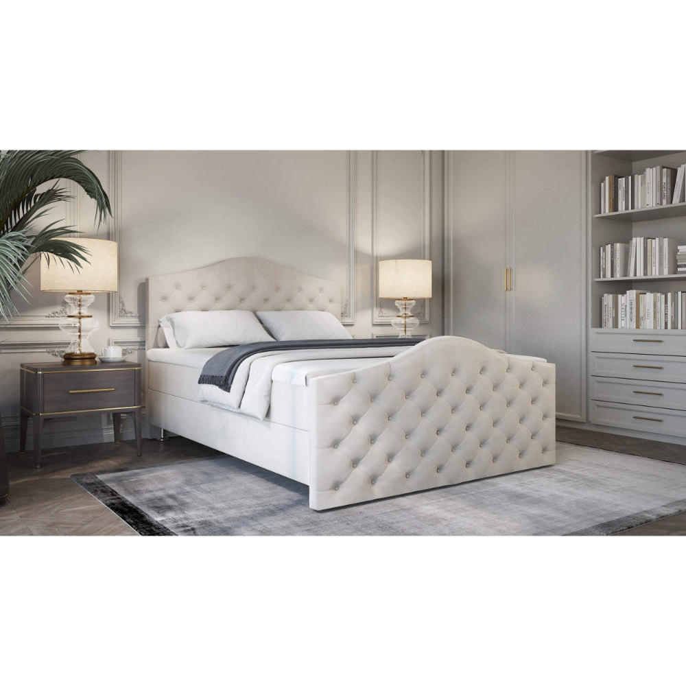 BOXBETT Roma Bonellfederkern inkl. 7-Zonen Topper T-30 mit Bettkasten - Weiß, Holz/Holzwerkstoff (120/200cm) - Best For Home