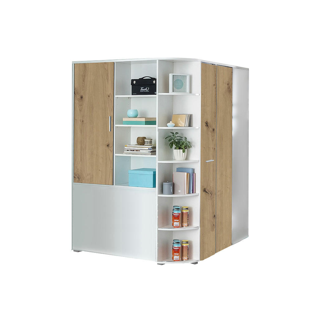 XXXLutz Eckkleiderschrank Weiß 124x198x148 cm