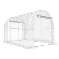 GEWÄCHSHAUS begehbar Stahlrahmen PE Abdeckung transparent - Transparent, Metall (295/195/195cm) - Fortuna Lai
