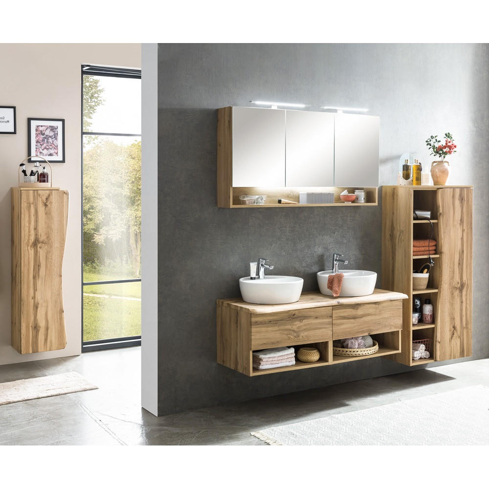 BADMÖBEL-SET 4-TLG. Kahla-03 - Braun, Holzwerkstoff (201/200/52cm) - Lomado