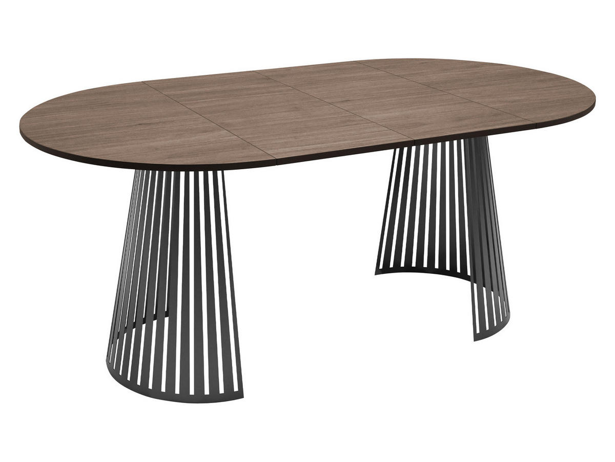 ESSTISCH ausziehbar Cone 120 - Schwarz/Weiß, Holzwerkstoff/Metall (120/120/76cm) - MIRJAN24