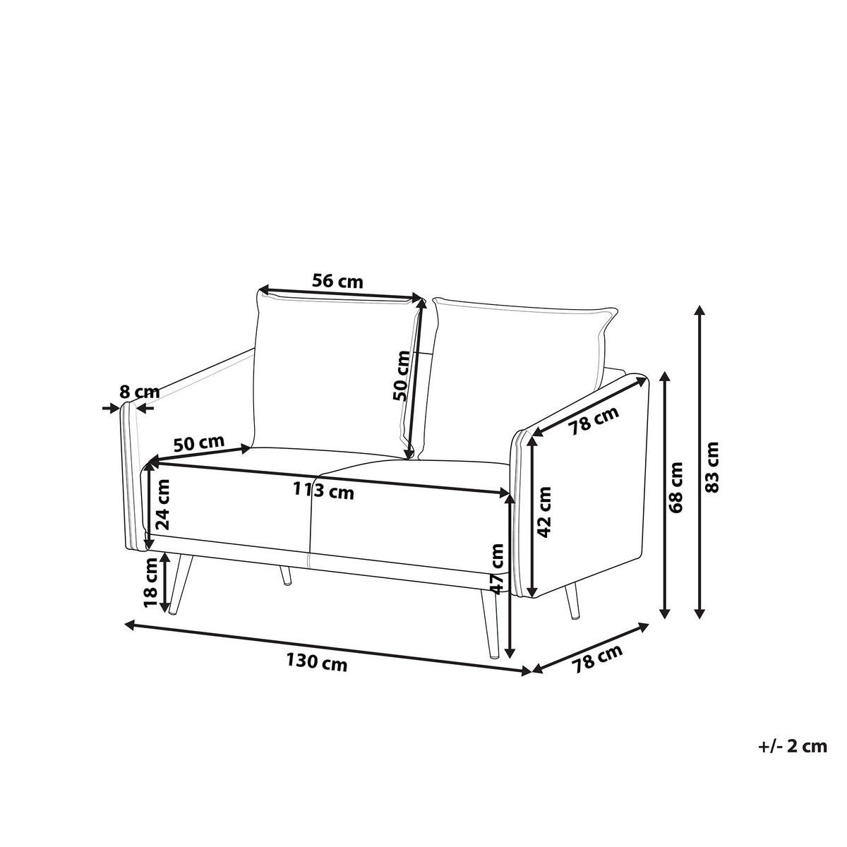 2-SITZER-SOFA Samtstoff Rosa Maura - Pink, Textil (130/83/78cm) - Beliani