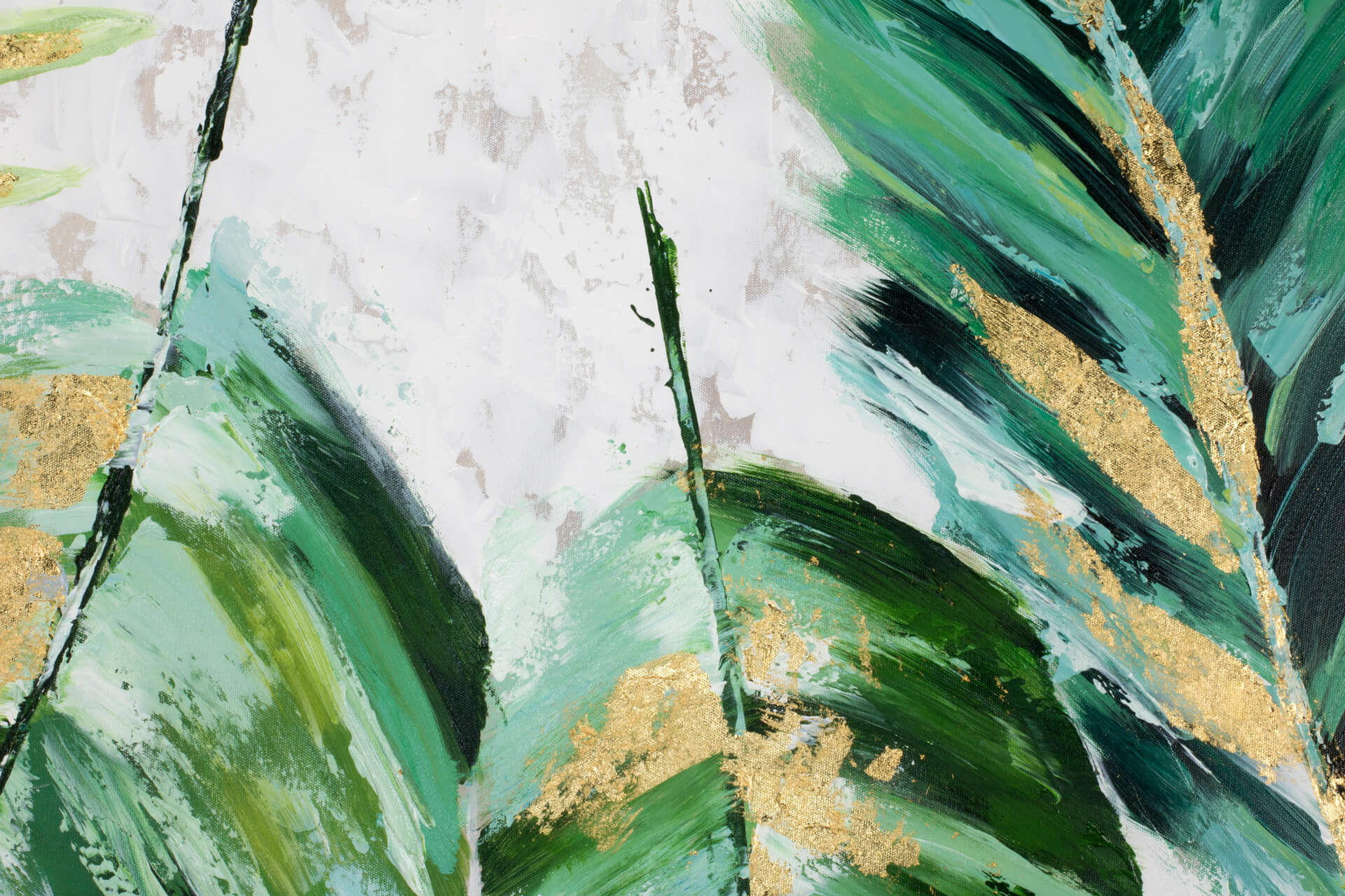 ACRYLBILD HANDGEMALT 90/90 cm - Weiß/Grün, Holz/Textil (2/90cm) - KUNSTLOFT