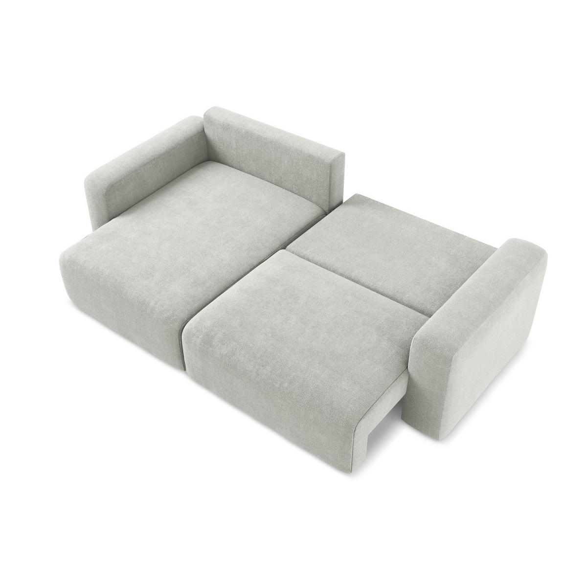 ECKSOFA mit Schlaffunktion links Chenille Stoff Grau - Hellgrau/Schwarz, Kunststoff/Textil (149/244cm) - LaMiaSofa