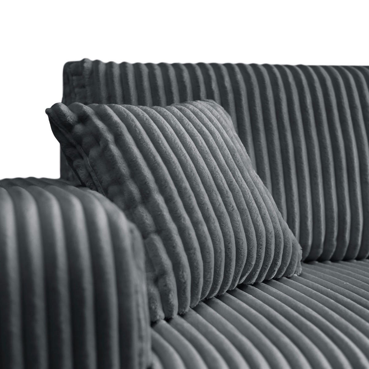 Ecksofa MOVE mit Schlaffunktion und Bettkasten, Tilia 85 - Dunkelgrau, Textil (247/143cm) - Lookway