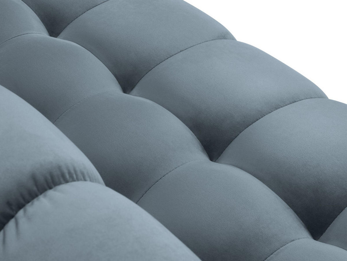 ECKSOFA links Mamaia aus Samt hellblau 5 Sitzplätze - Hellblau, Textil (185/293cm) - Micadoni
