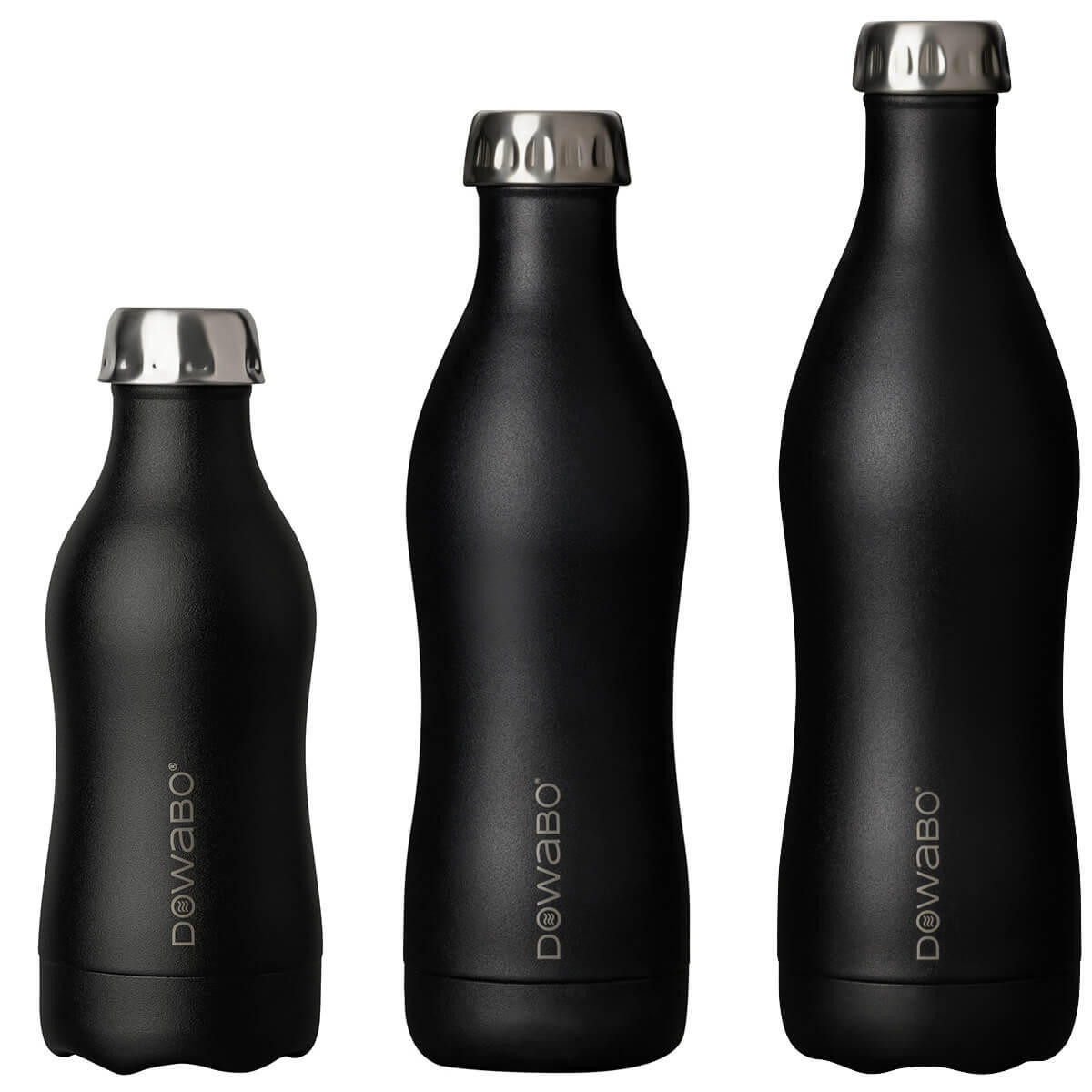 ISOLIERFLASCHE Dowabo - Schwarz, Metall (0.75L) - Dowabo