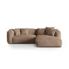 ECKSOFA modular rechts Martina aus Samt dunkelbeige 2 Sitzplätze - Mokka, Textil (176/283cm) - Micadoni