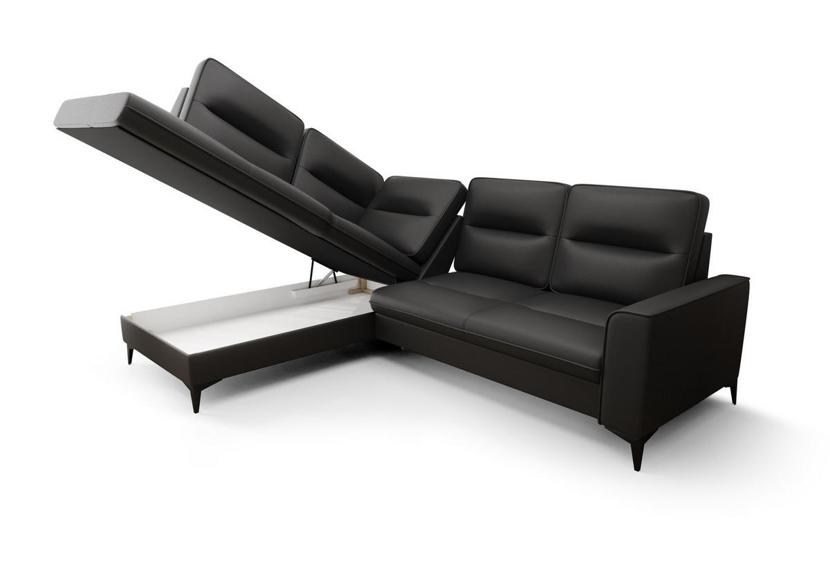 ECKSOFA KONGO RBN14, Eckcouch in L-Form mit Schlaffunktion, Farbe: Rosa, Velourstoff, Ottomane Links - Rosa, Textil (260/200cm) - O-Sofa